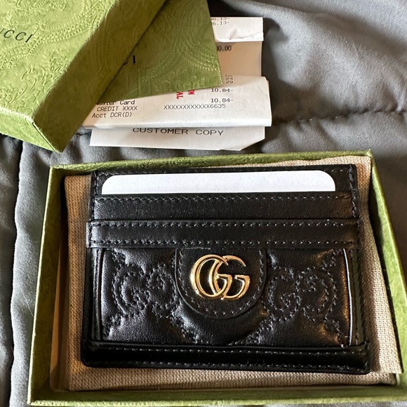 Brand new in box Gucci card holder with gold GG logo - Picture 2 of 7